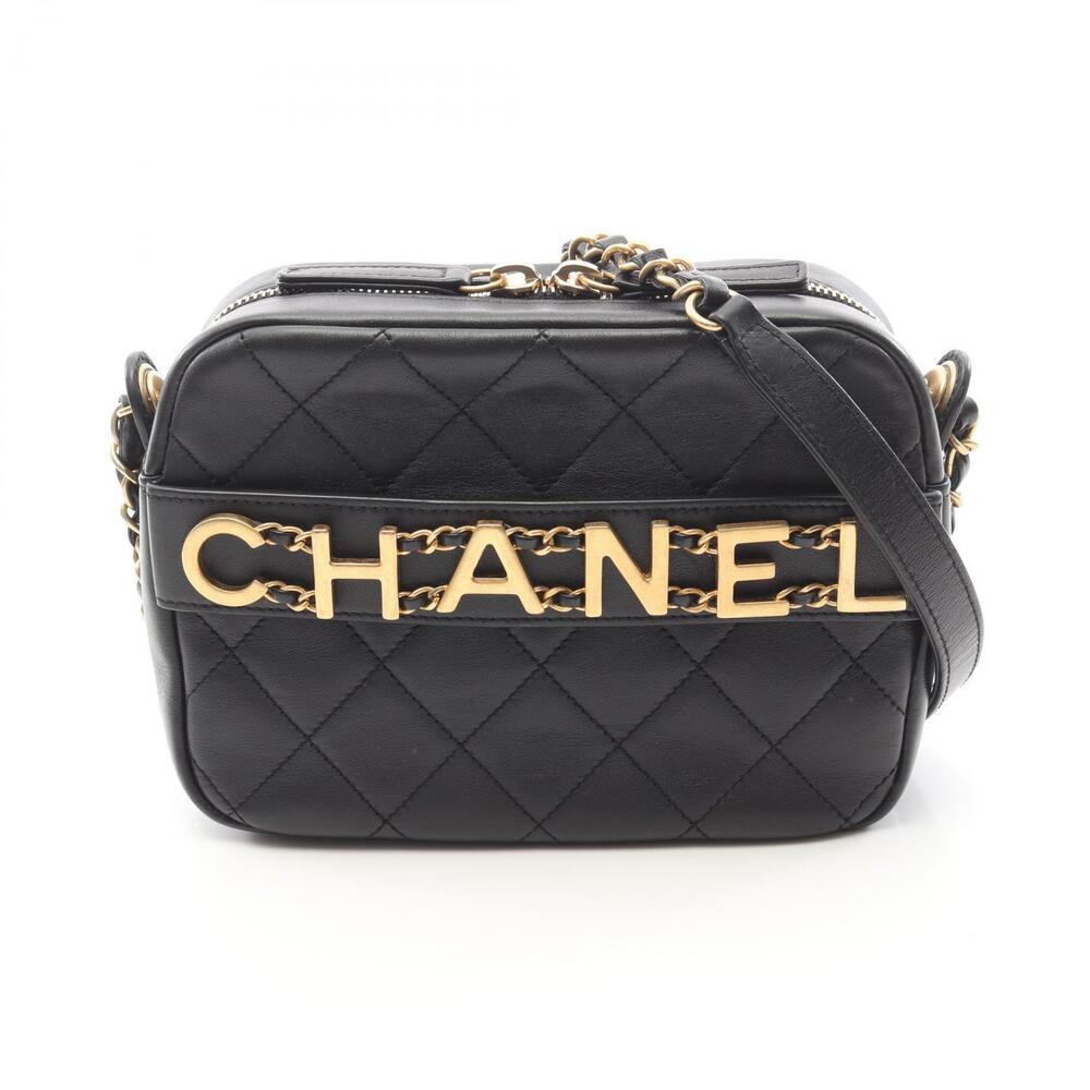 Chanel Matelasse Camera Bag Shoulder Leather Black